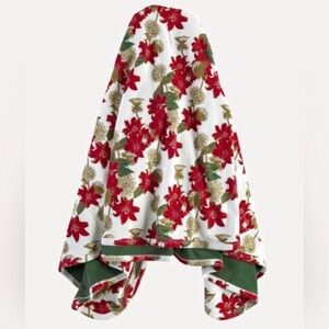 kate quinn Red Floral & Gold Accent Throw